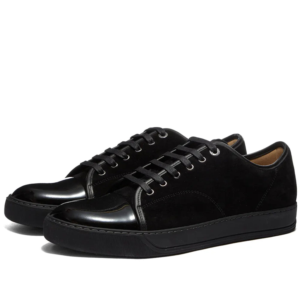 LANVIN CAP TOE ALL BLACK SHINY kicksnstuff